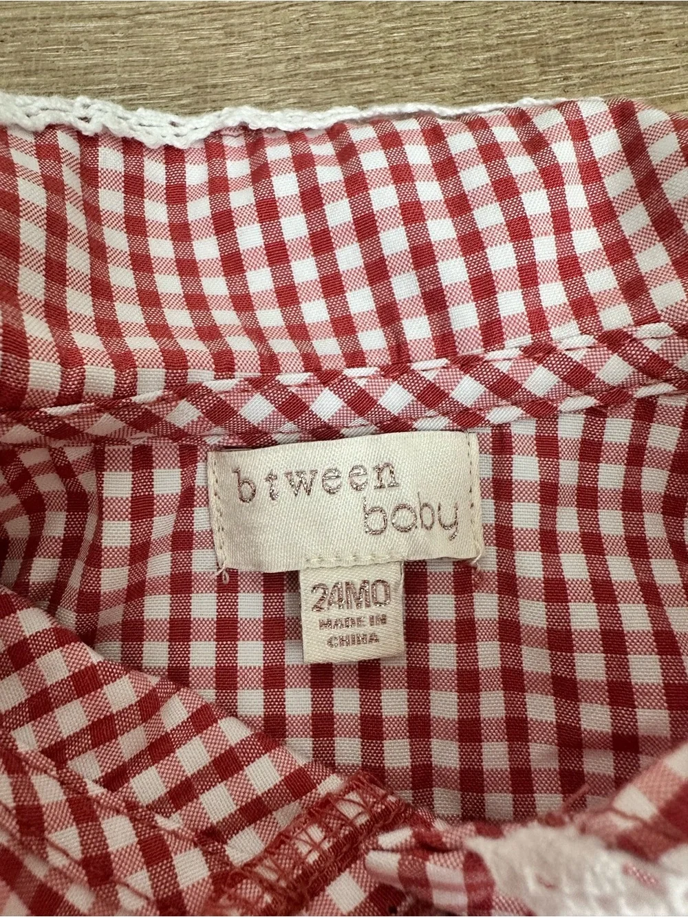 Girls Red Gingham Two-Piece Pajama Set with Headband
